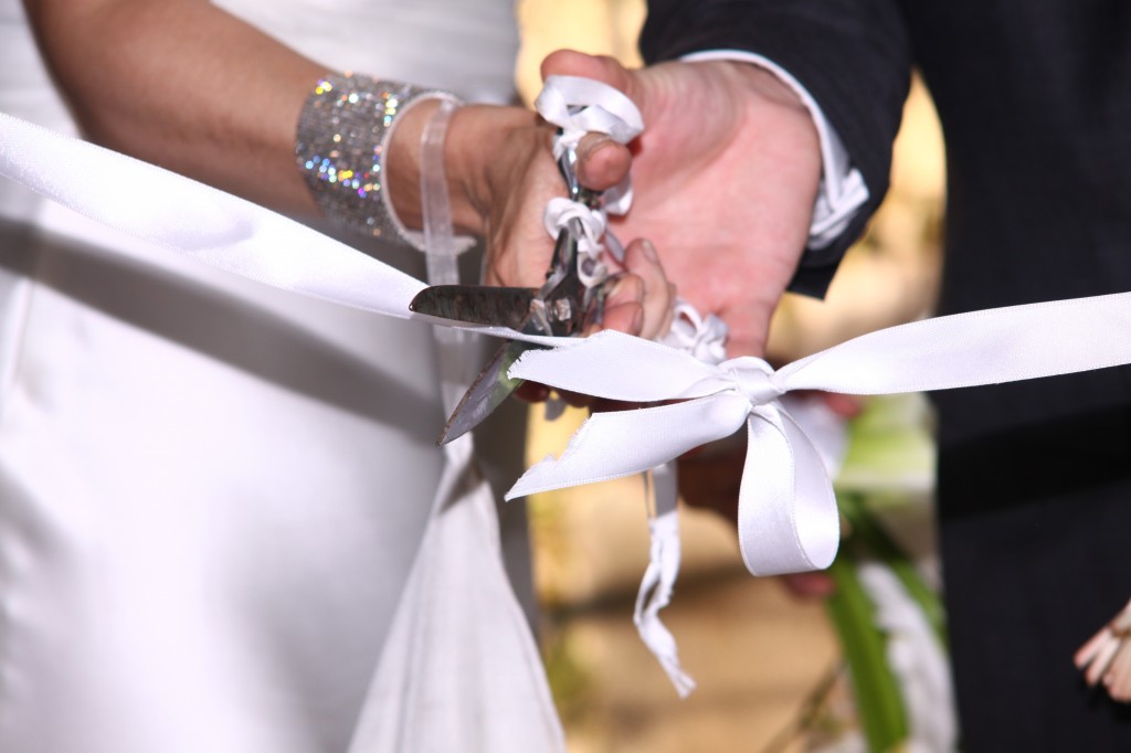 wedding ribbon cutting